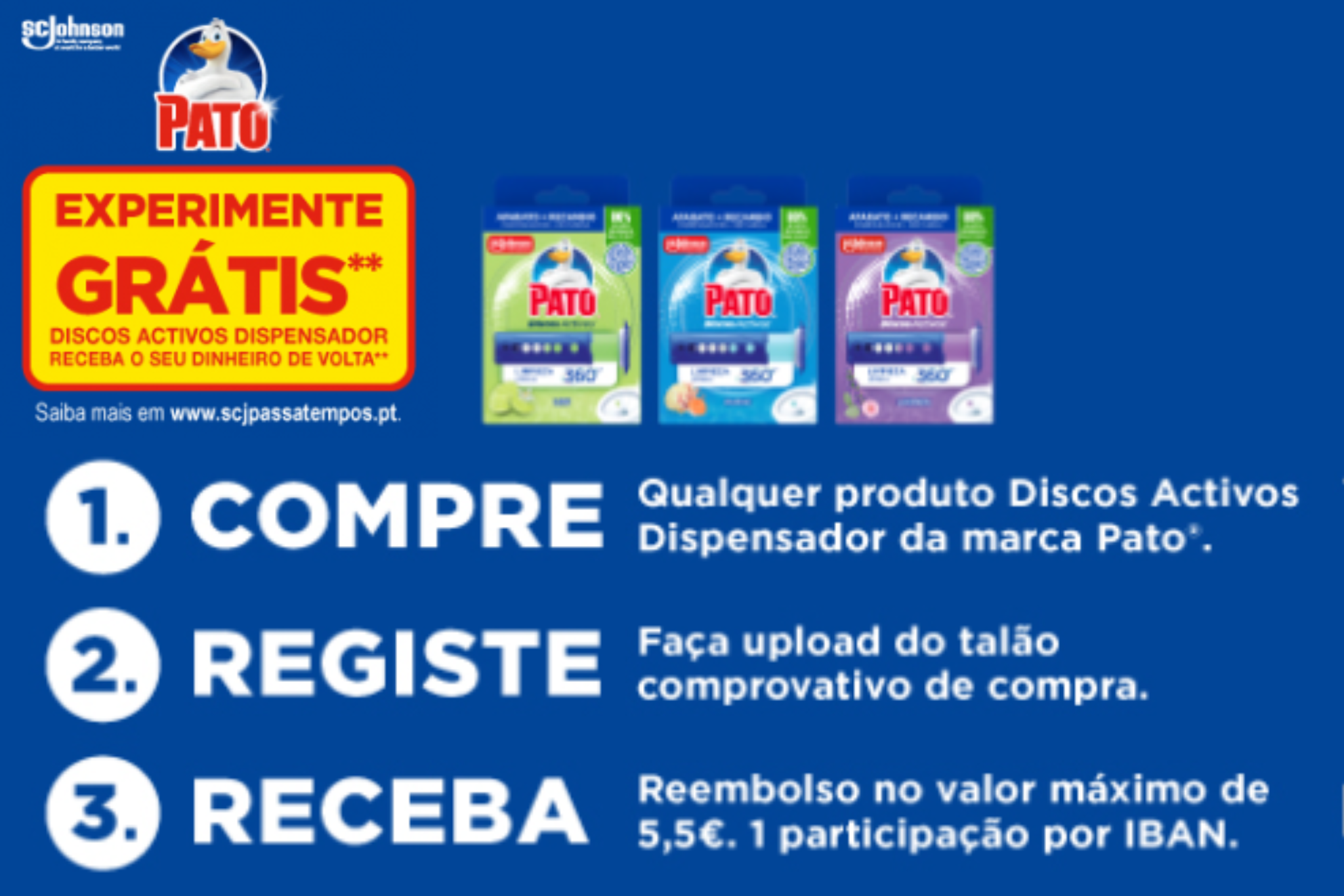 Experimente Grátis – Discos Ativos Dispensador Pato